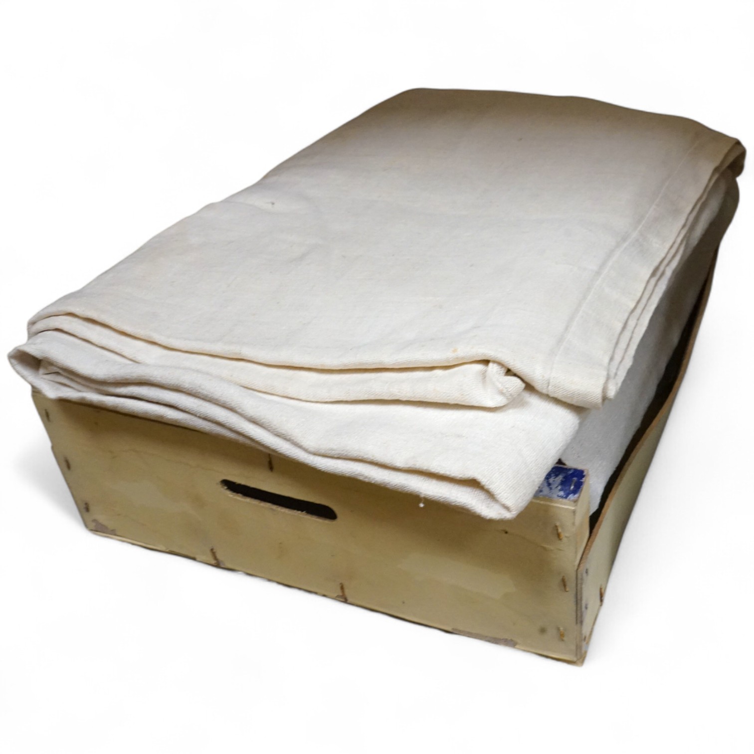 Six plain coarse linen French provincial sheets